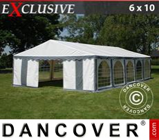 Party tent 6x10 m PVC, Grey/White
