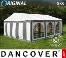 Party tent 5x6 m PVC, Grey/White