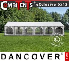 Party tent 6x12 m 4-in-1, Grey/White