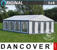 Party tent 5x8 m PVC, Grey/White