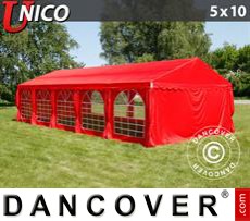 Party tent UNICO 5x10 m, Red