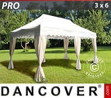 Party tent 3x6 m White, incl. 6 decorative curtains