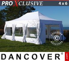 Party tent 4x6 m White, incl. 8 sidewalls & decorative...