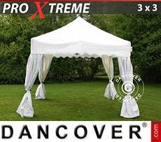 Party tent 3x3 m White, incl. 4 decorative curtains